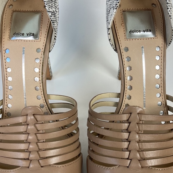 Dolce Vita Tan & Snakeskin Point Toe Stiletto - Picture 4 of 13